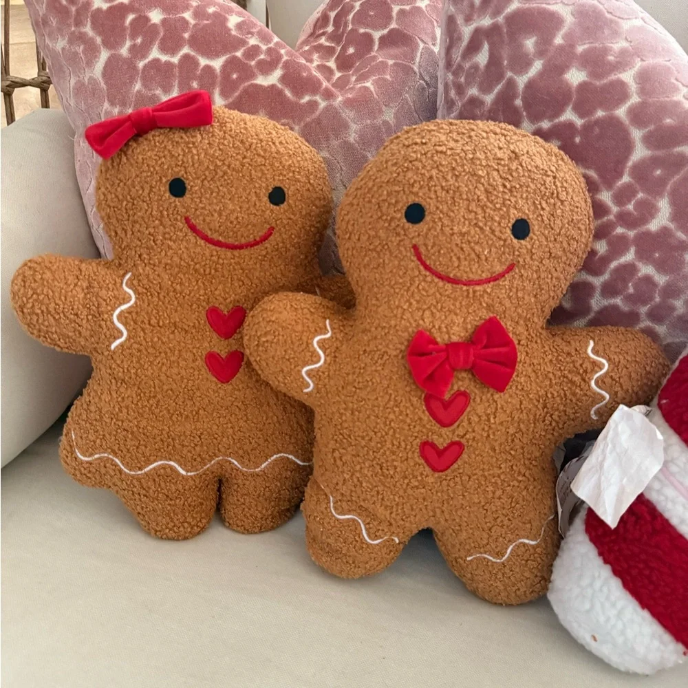 Target Gingerbread Plush girl boy Set with Candy Cane